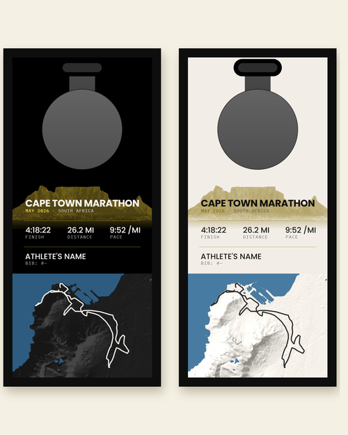 Cape Town Marathon panel in all black and all white