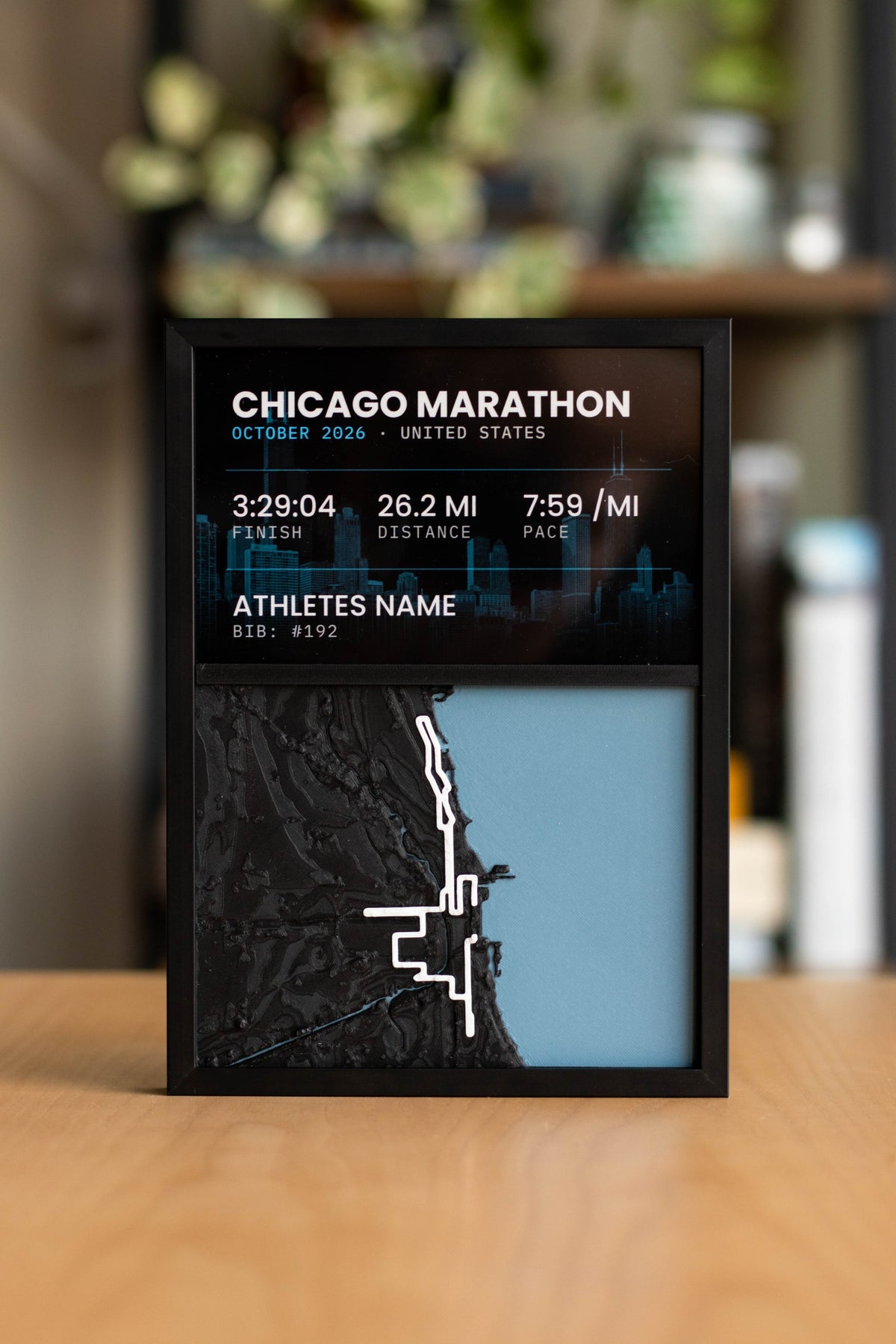 5 by 7 Route Panel in black on a desk